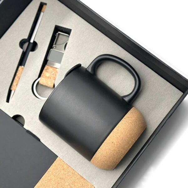 Eco-friendly Gift Set: A5 Notebook, Creamic Mug, Keychain & Pen with Box & Bag - Image 10