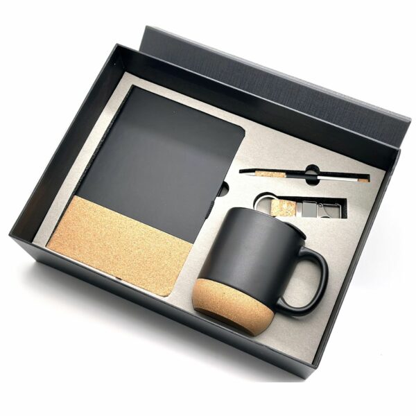 Eco-friendly Gift Set: A5 Notebook, Creamic Mug, Keychain & Pen with Box & Bag - Image 8