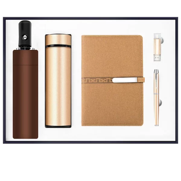 High end gift set 5 in 1 umbrella + bottle +pen +USB +notebook gift box and bag support cusotmized - Image 2