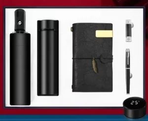 High end gift set 5 in 1 umbrella + bottle +pen +USB +notebook gift box and bag support cusotmized logo