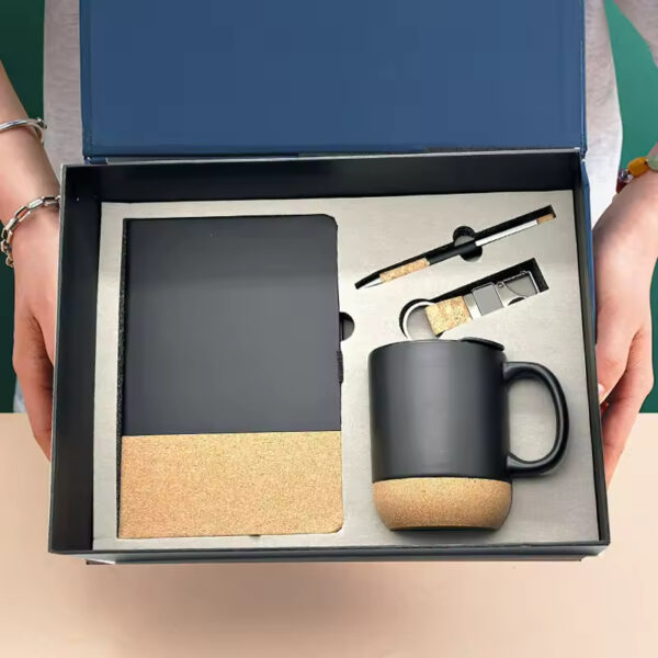 Eco-friendly Gift Set: A5 Notebook, Creamic Mug, Keychain & Pen with Box & Bag